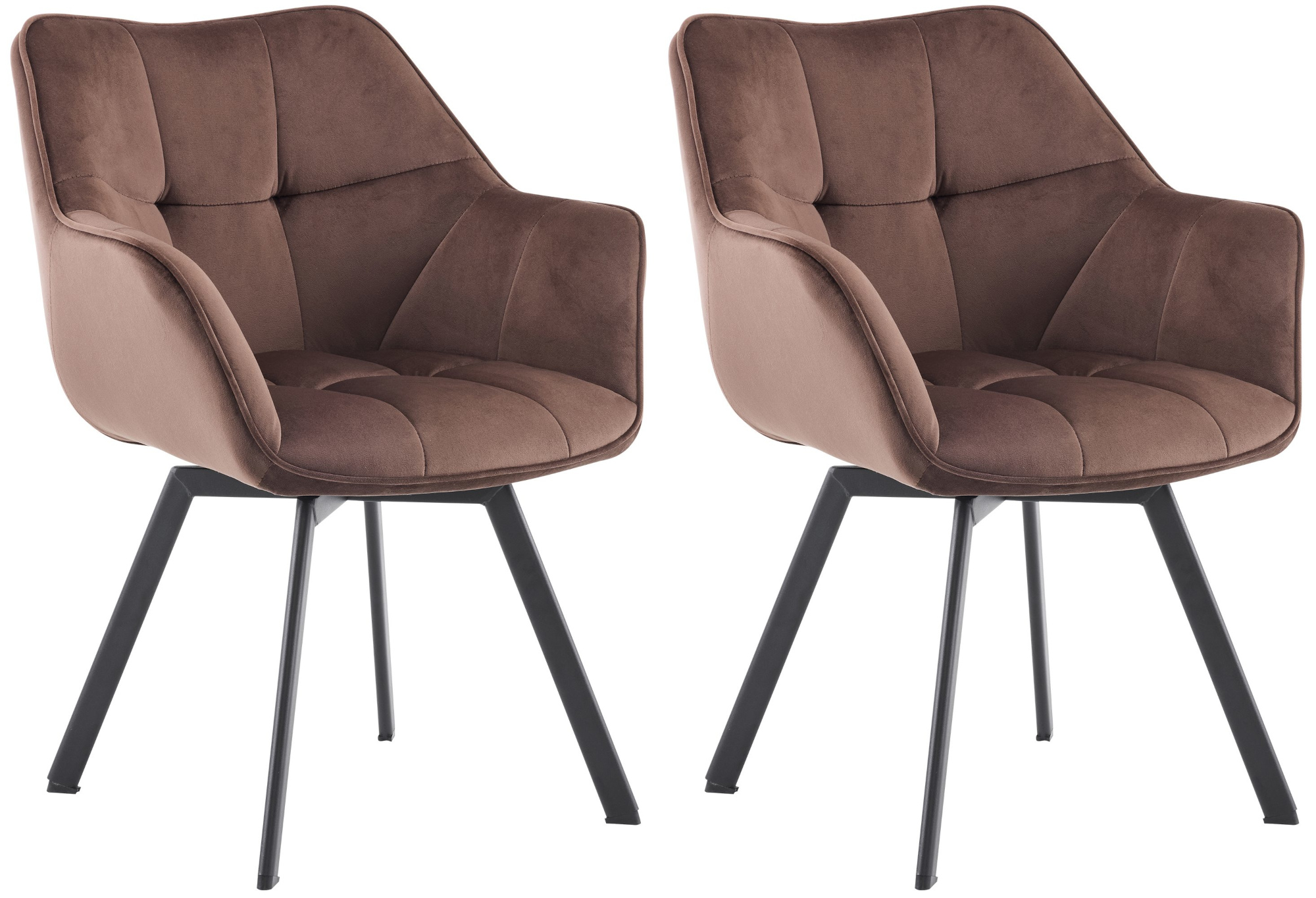 Set van 2 eetkamerstoelen Jordi fluweel