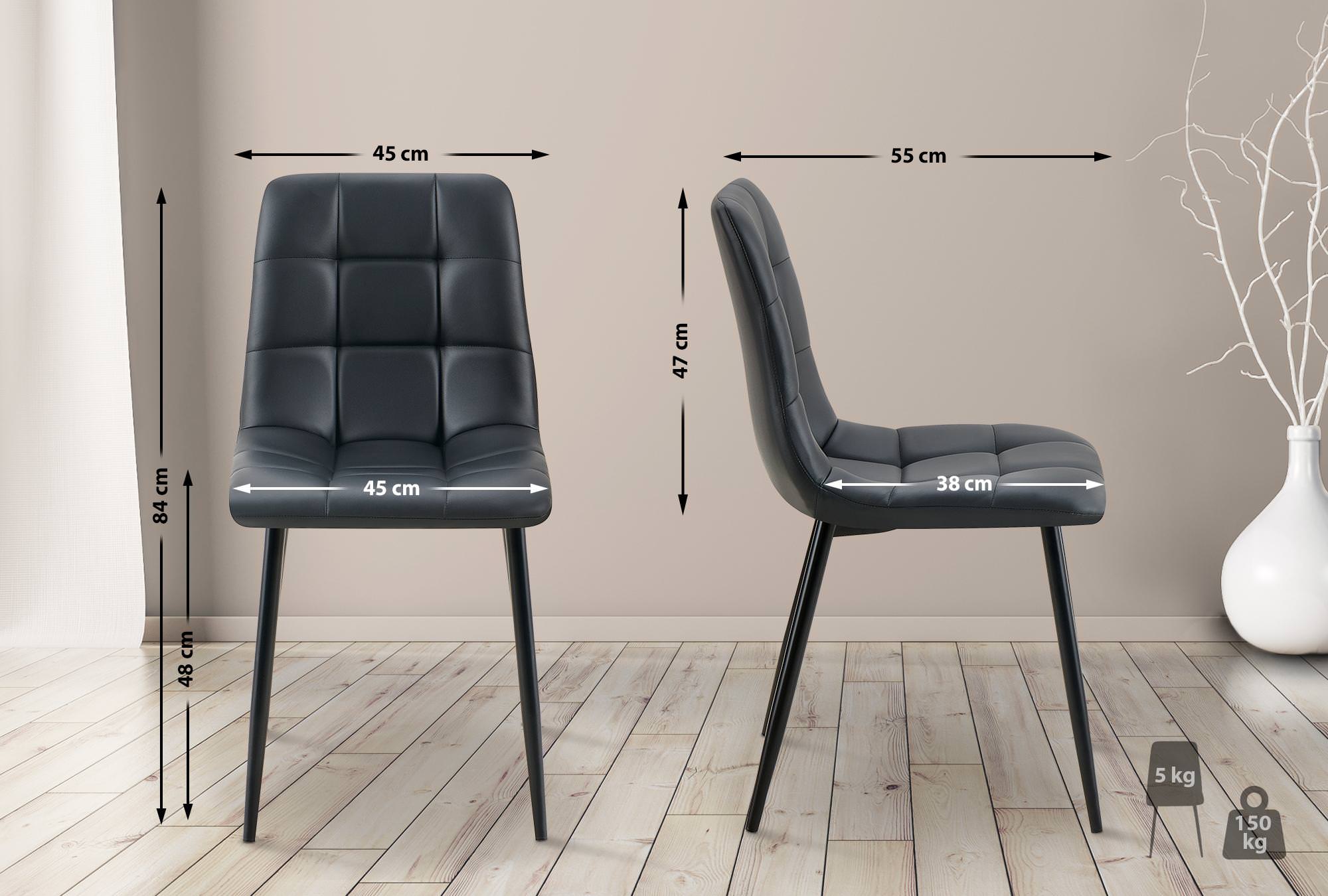 Set van 4 eetkamerstoelen Antibes kunstleer