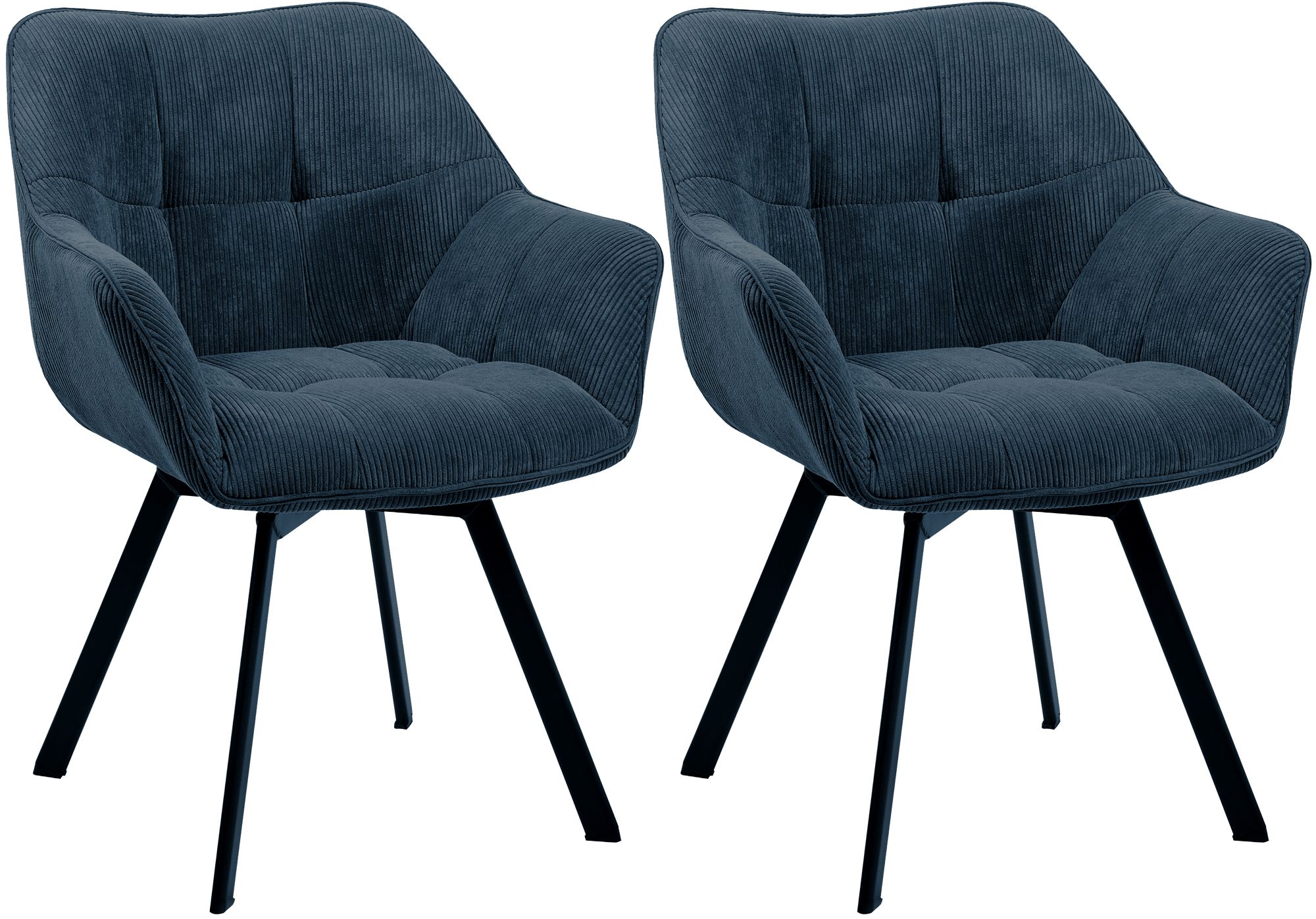 Set van 2 eetkamerstoelen Jordi Cord