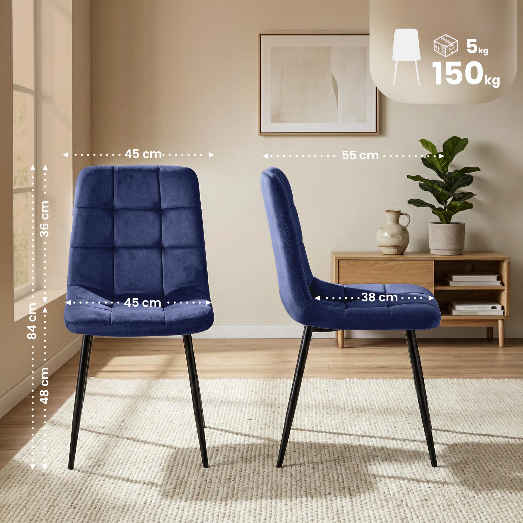 Set van 4 eetkamerstoelen Antibes Velvet