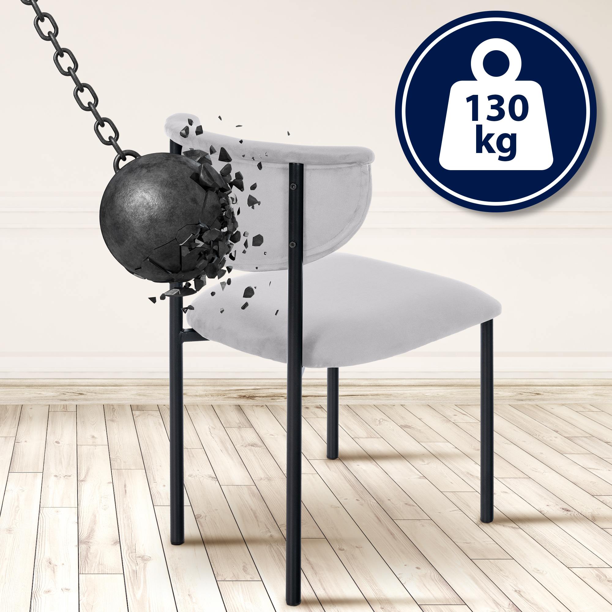 Set van 2 eetkamerstoelen Gambell fluweel