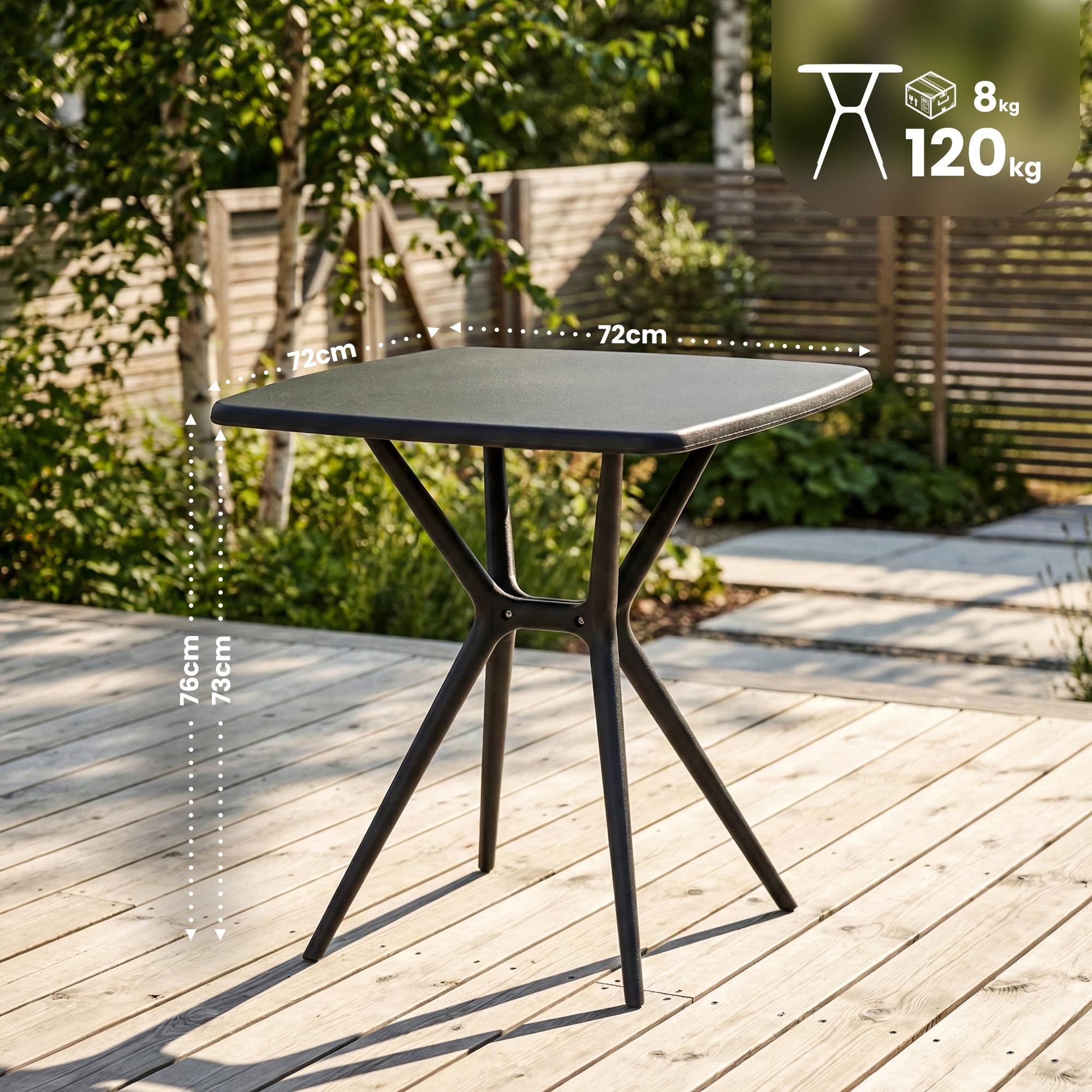 Vierkante tuintafel Becky 72 x 72 cm