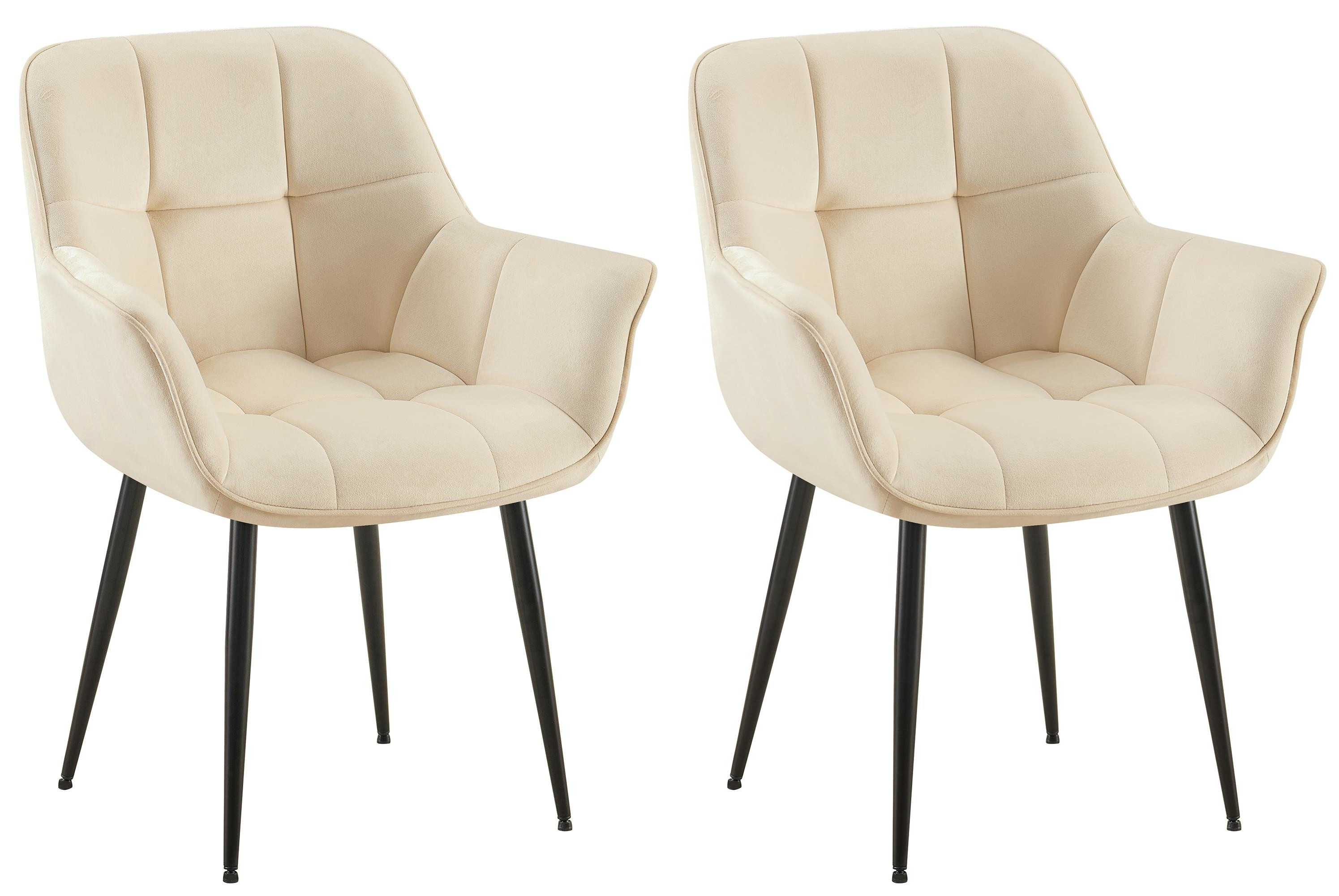Set van 2 Eetkamerstoelen Roseville fluweel