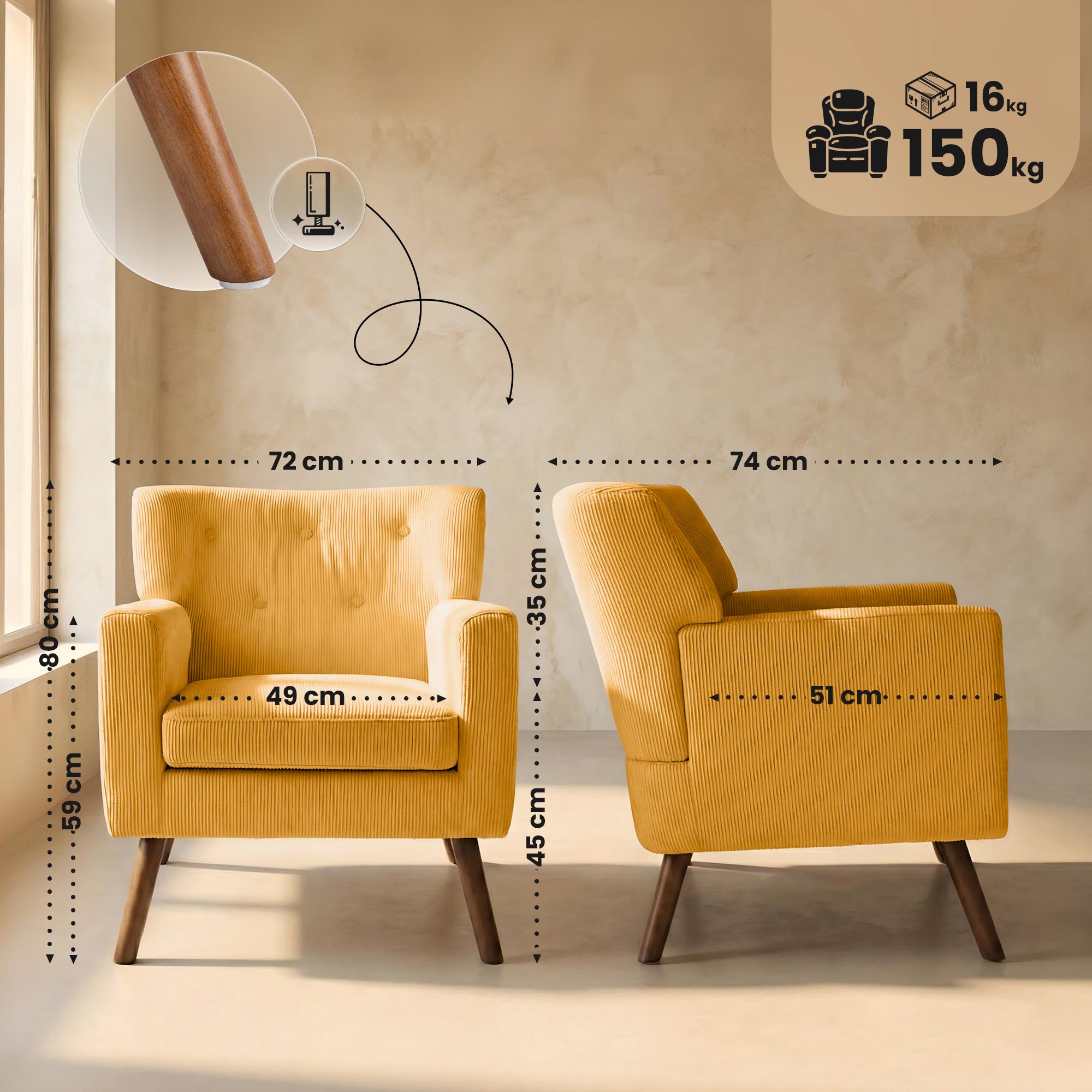 Fauteuil Kioni corduroy
