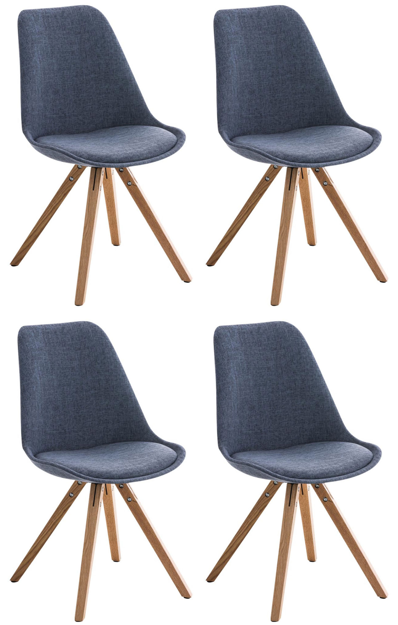 Set van 4 Eetkamerstoelen Pegleg - Vierkant - Stof