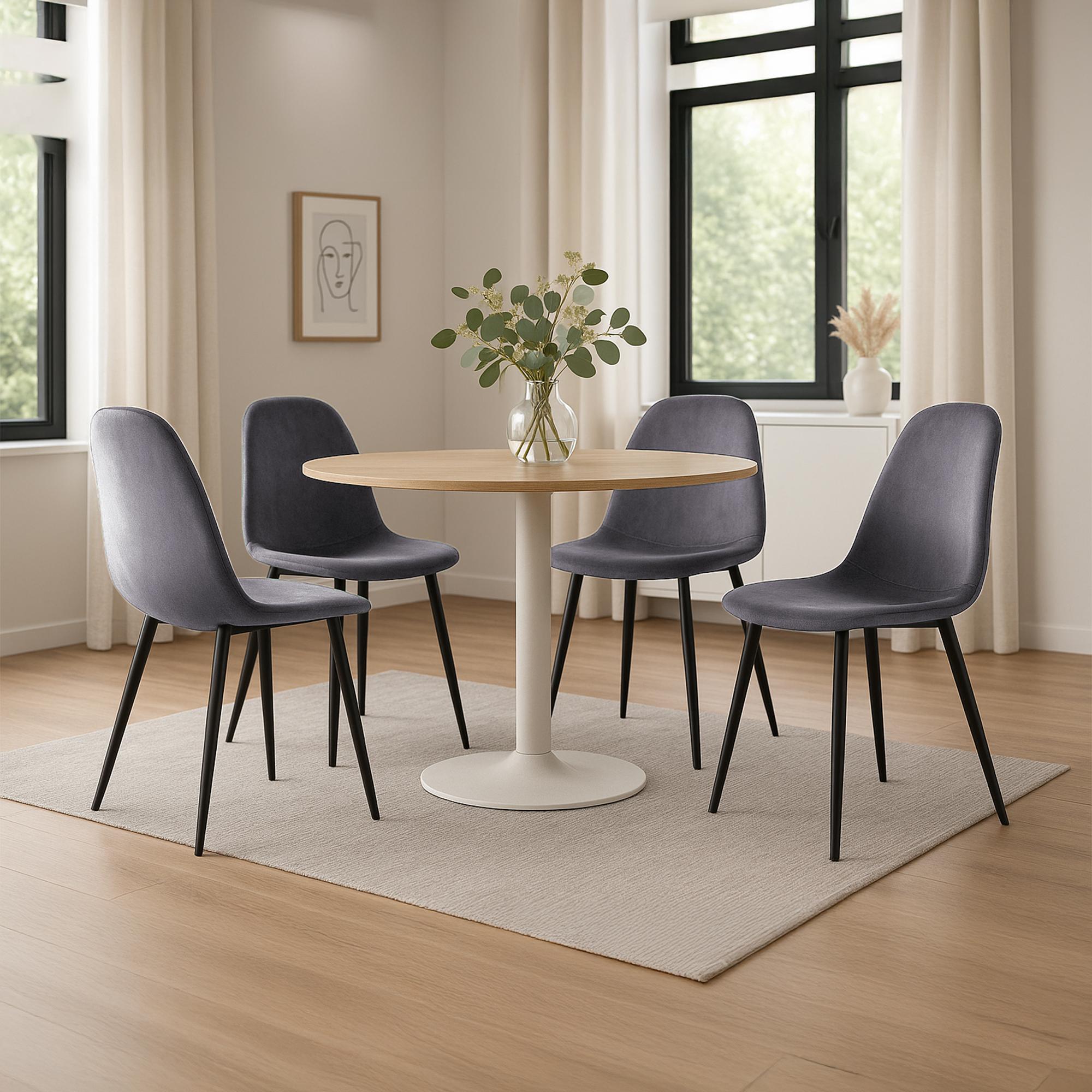 4-delige set eetkamerstoelen Napier