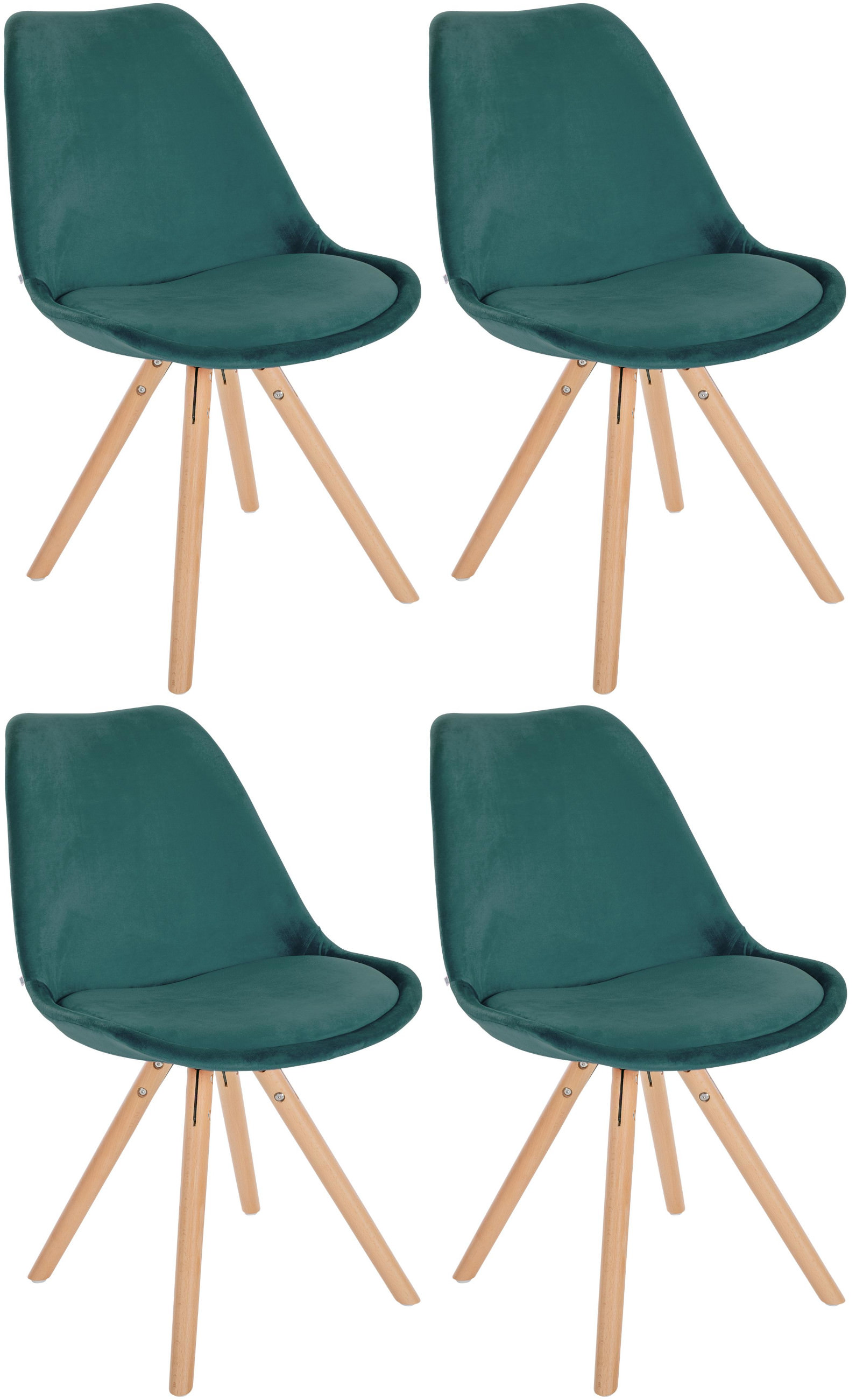 Set van 4 eetkamerstoelen Sofia fluweel