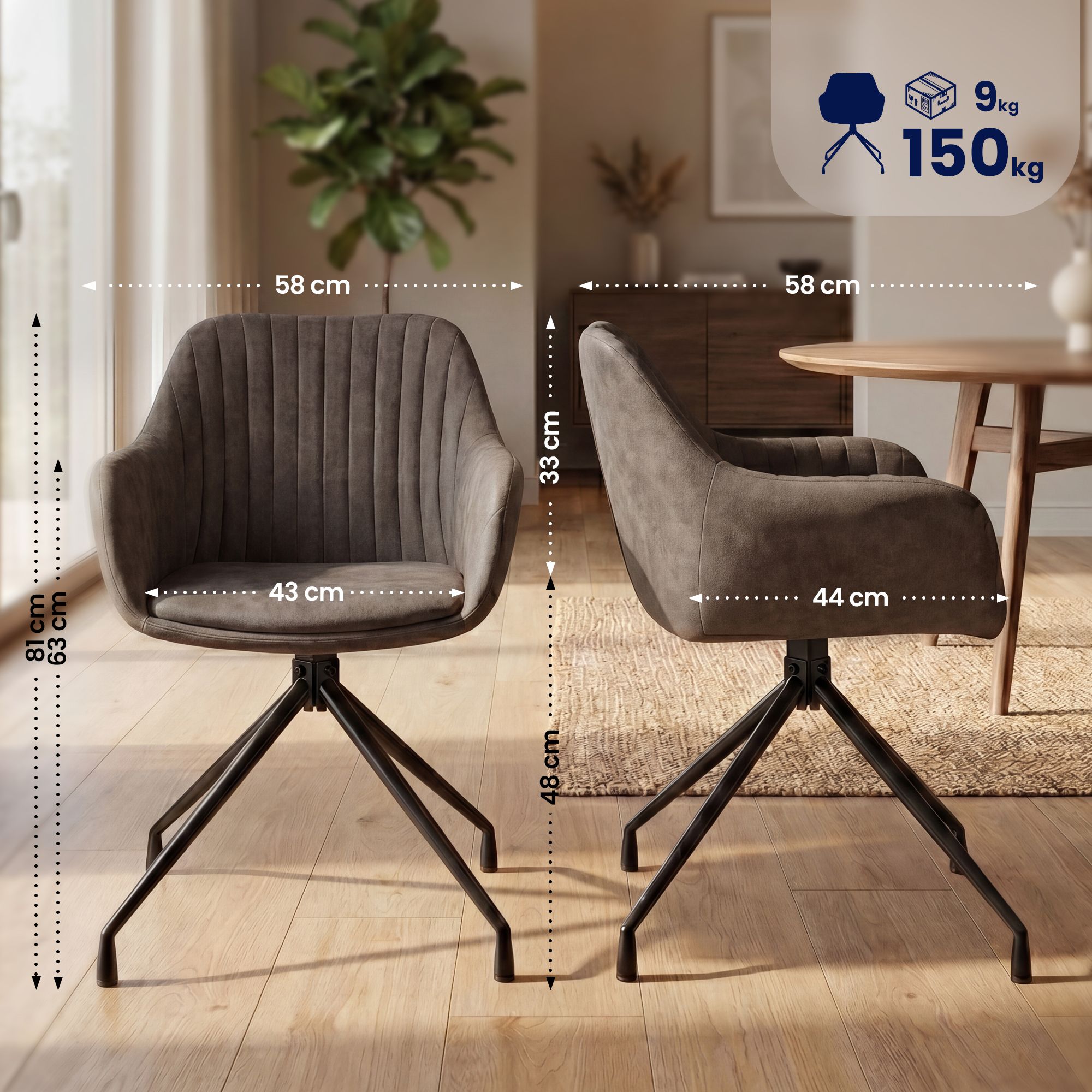 Set van 2 Eetkamerstoelen Novanis