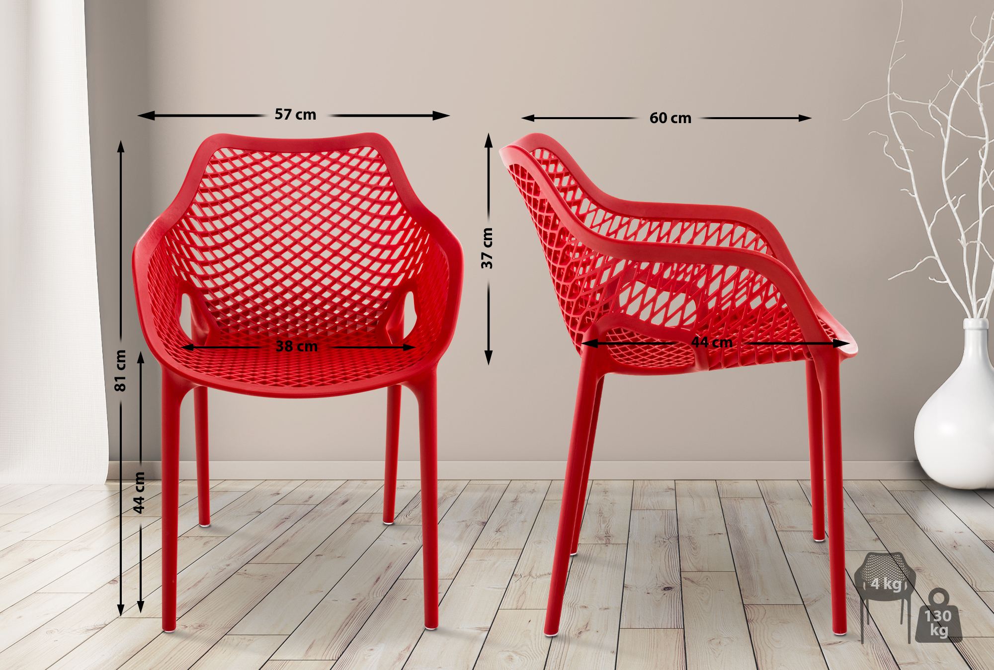 4-delige set stoelen Air XL