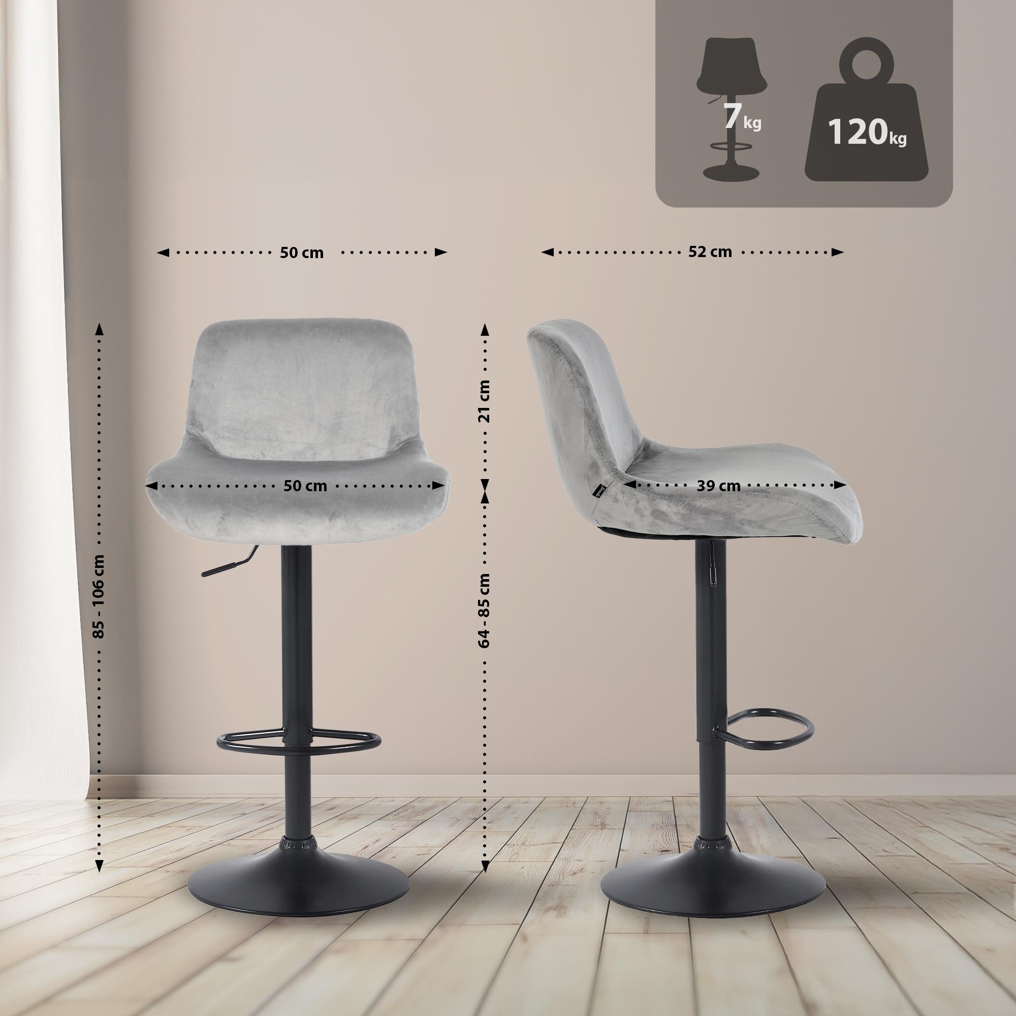Set van 2 barkrukken Solon zwart