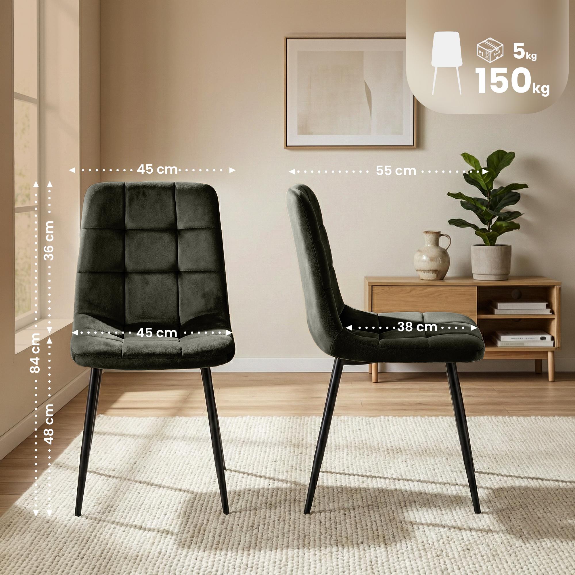 Set van 4 eetkamerstoelen Antibes Velvet