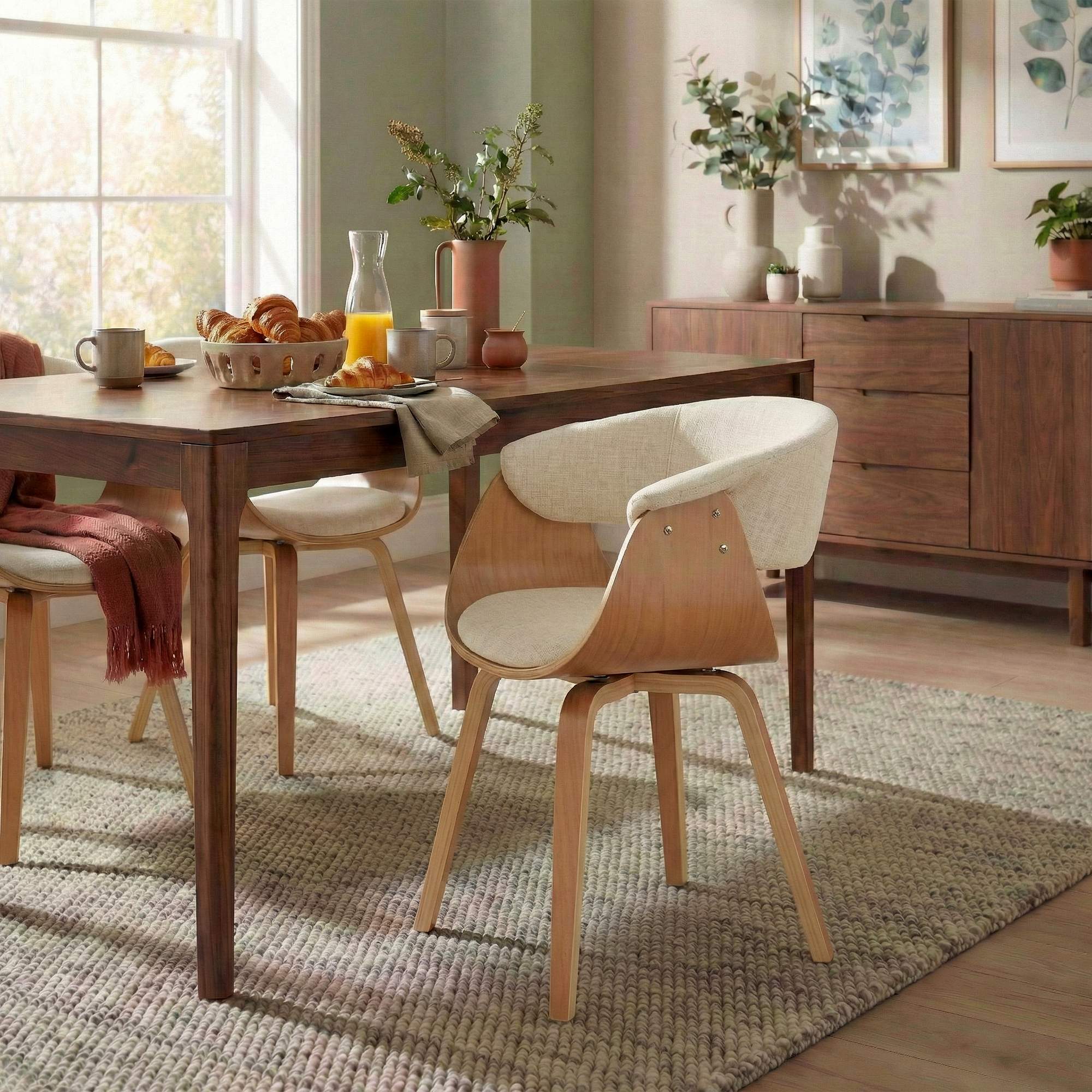 Set van 2 Eetkamerstoelen Bruce stof