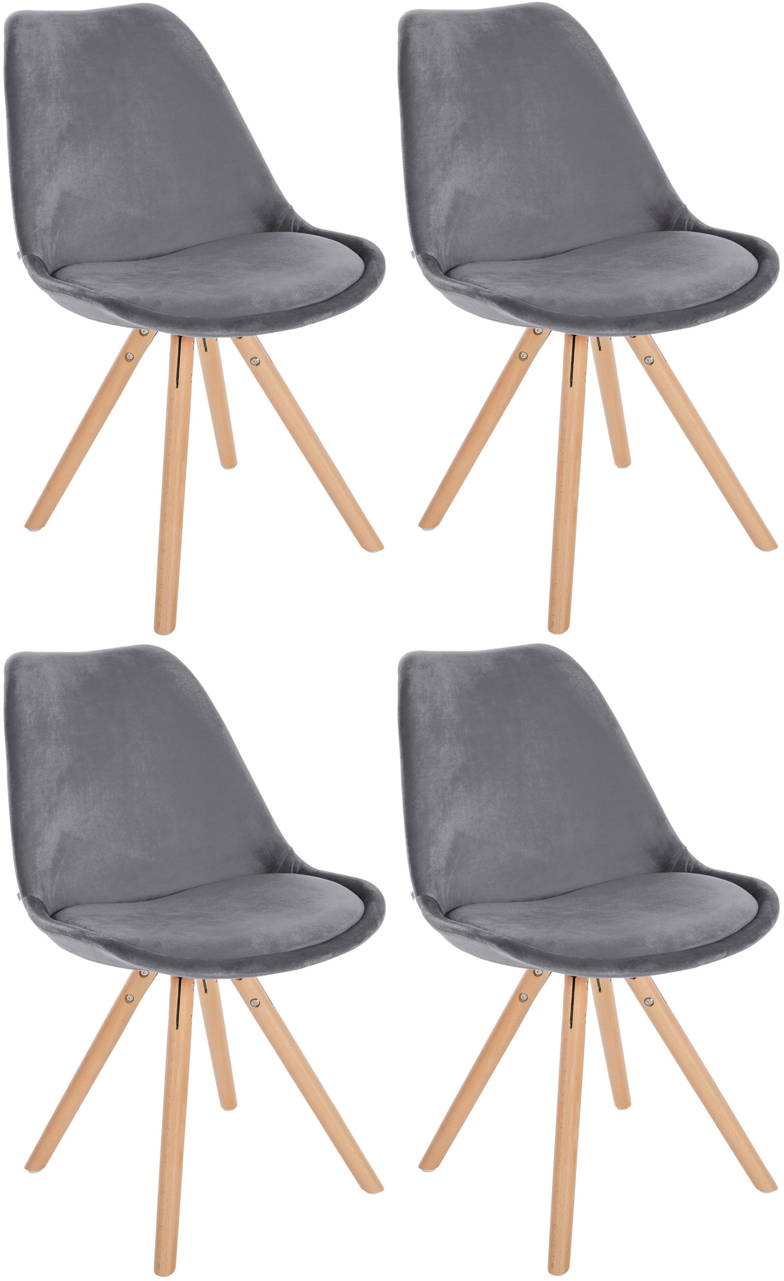 Set van 4 eetkamerstoelen Sofia fluweel