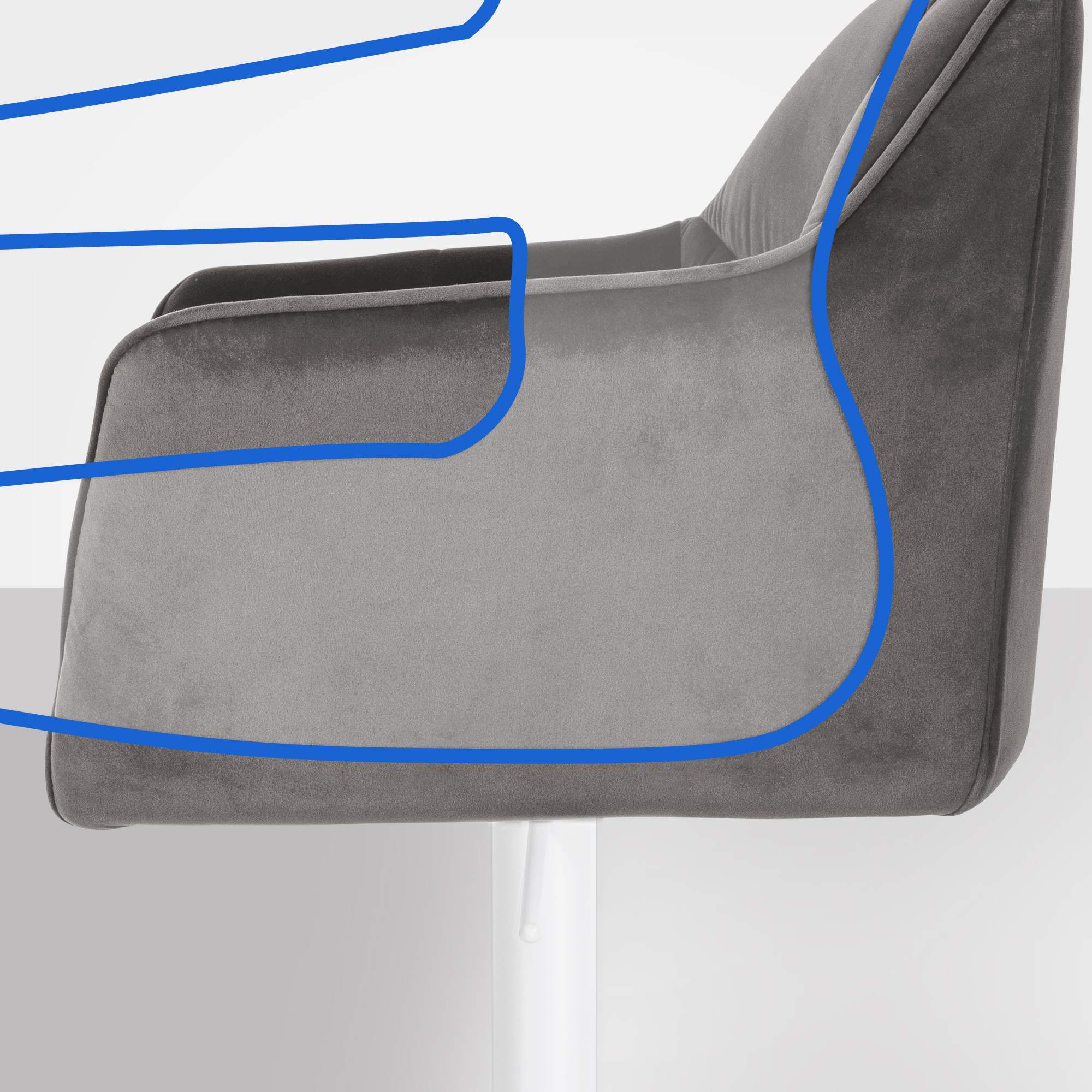 Set van 2 barkrukken Damaso met fluwelen bekleding