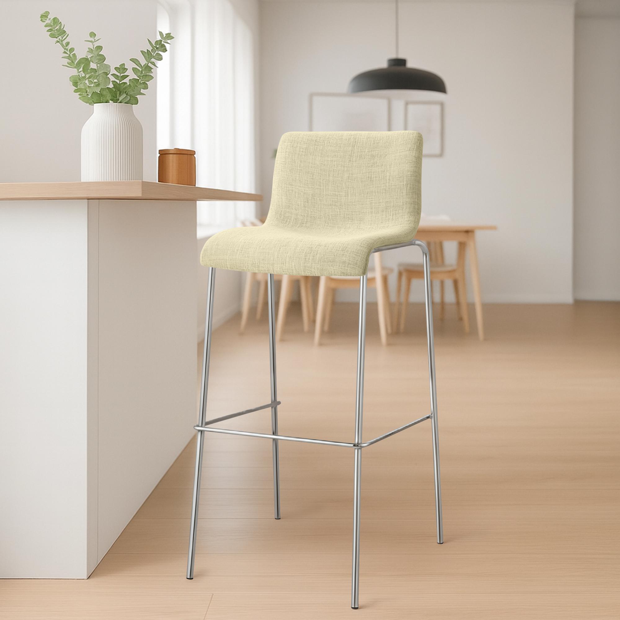 Set van 2 barstoelen Hover, stof, 4-poots onderstel