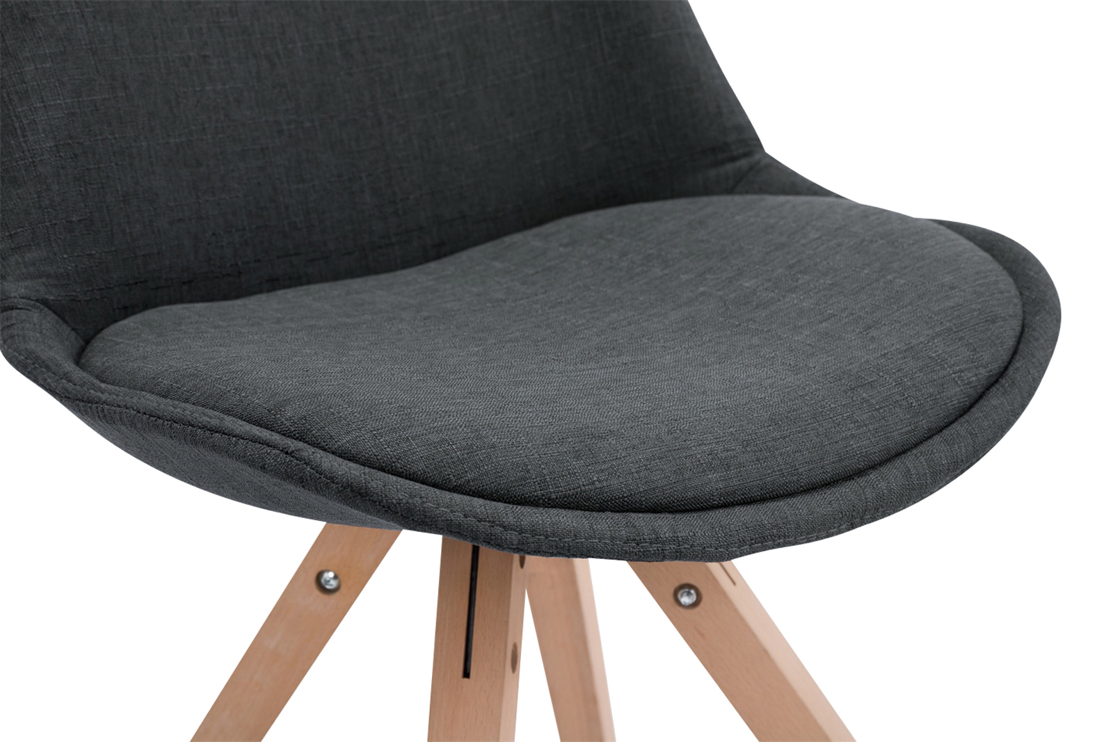 Set van 4 eetkamerstoelen Toulouse stof vierkant