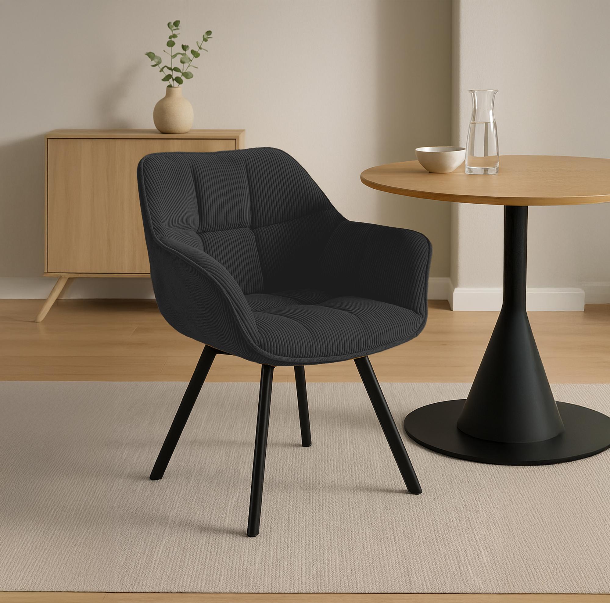 Set van 2 eetkamerstoelen Jordi Cord