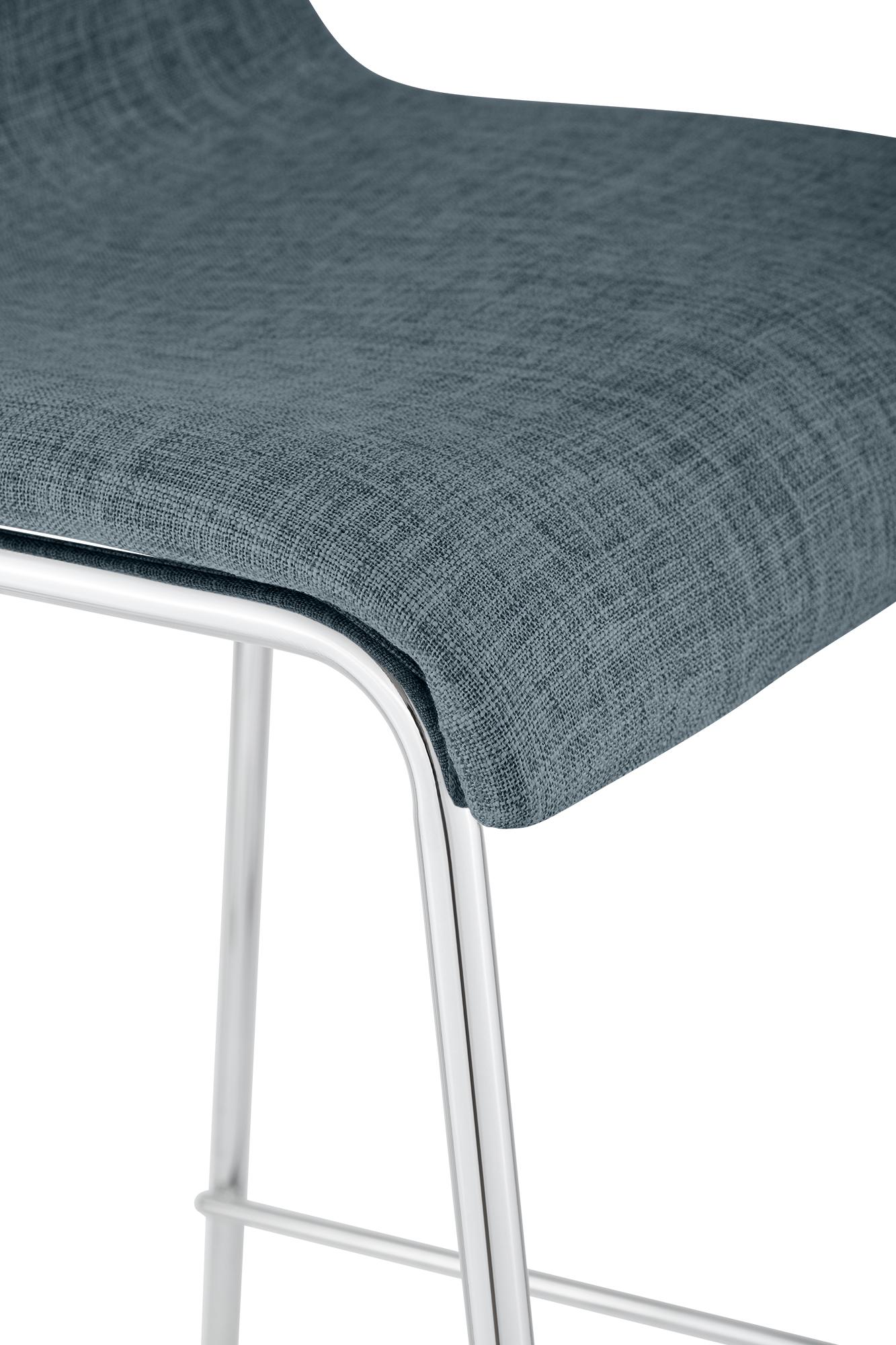 Set van 2 barstoelen Hover, stof, 4-poots onderstel