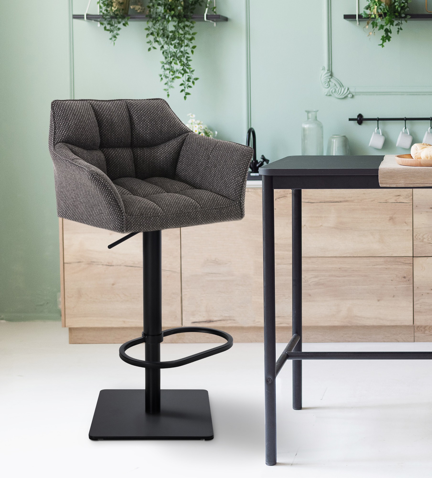 Barkruk Damaso met stoffen bekleding