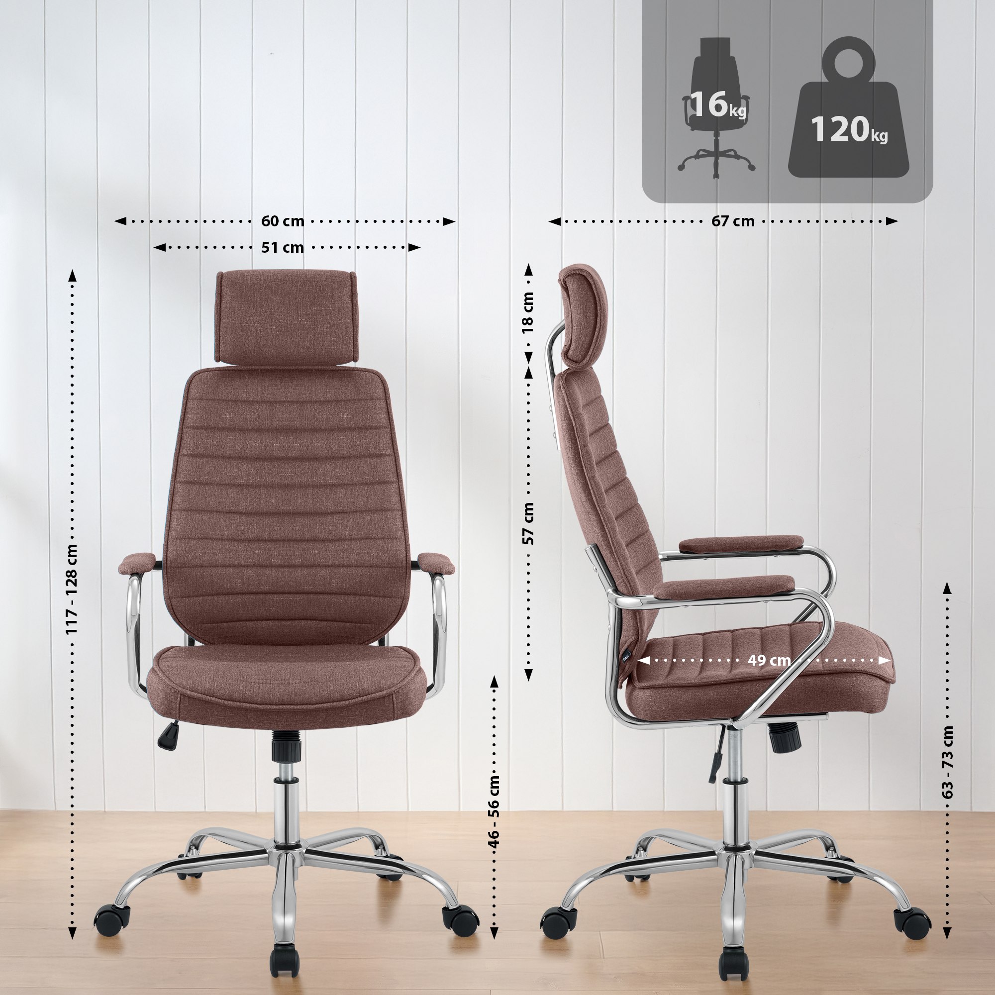 Bureaustoel Rako Stof
