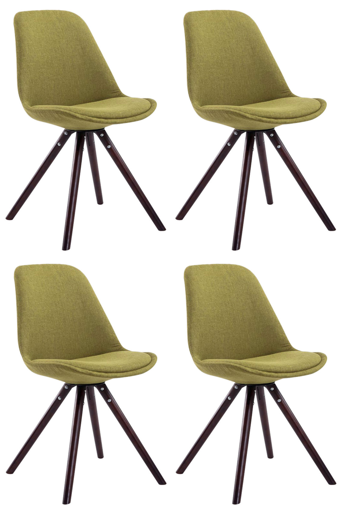 Set van 4 eetkamerstoelen Toulouse stof rond